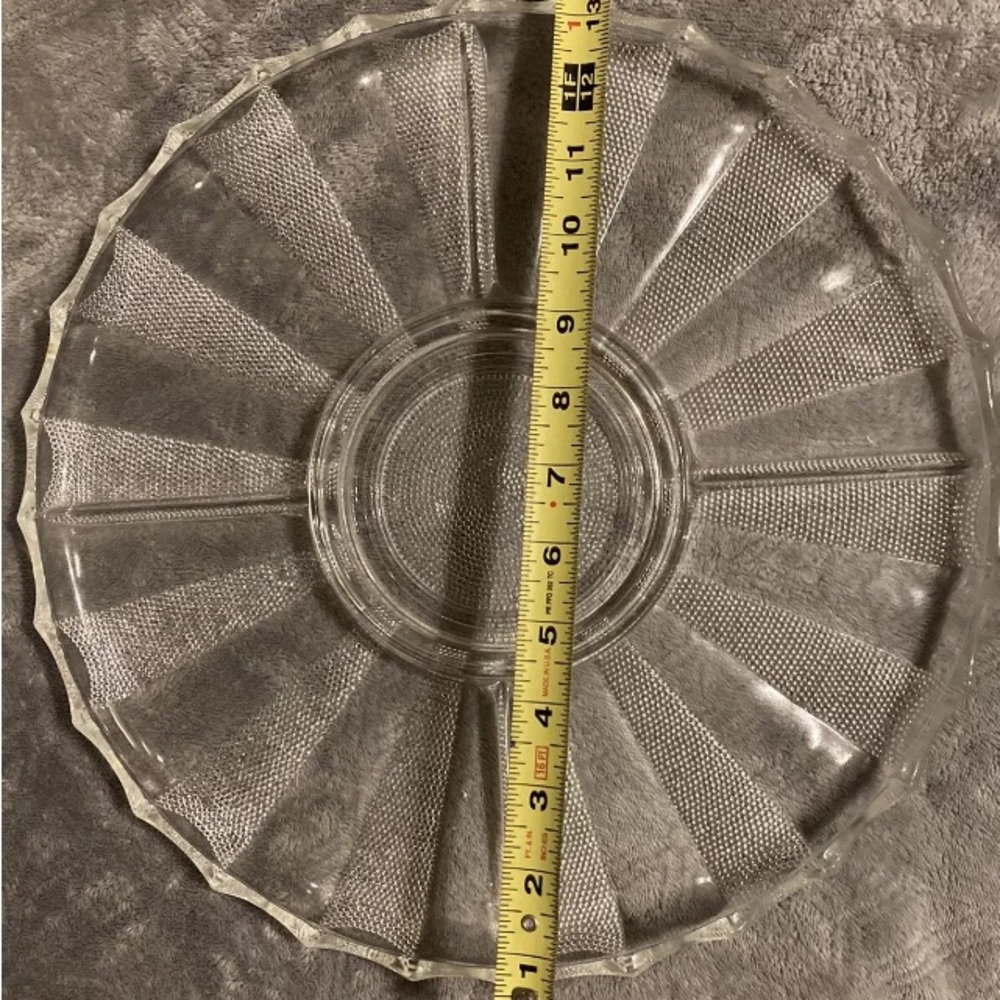 Jeannette Glass Serving Plate 11” Dewdrop Clear Plate Dish